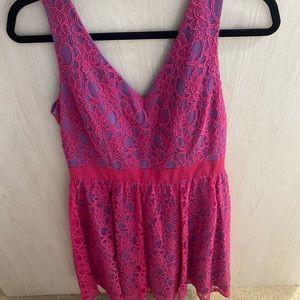 Hot pink lace dress with purple undertones Sz 4